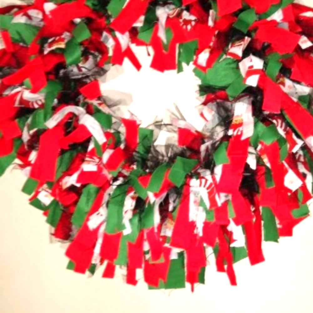 #35 Santa Claus Round Fabric Wreath